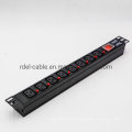 Vertical Installation Industrial 8 Outlet IEC PDU with Circuit Breaker